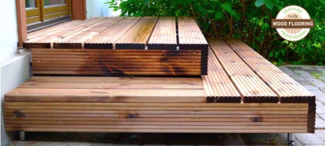 Čištění dřevěných teras